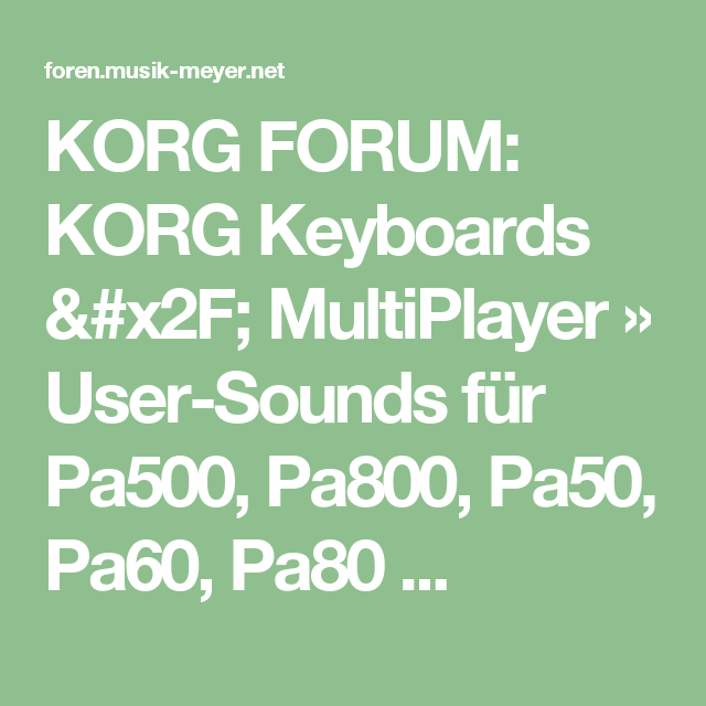korg user forums